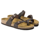 Pelle oliata a cuciture aperte con sfumature naturali e fibbie regolabili Birkenstock Mayari