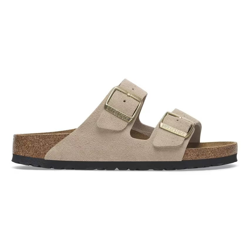 Pelle scamosciata flessibile che si adatta al piede Birkenstock Arizona donna