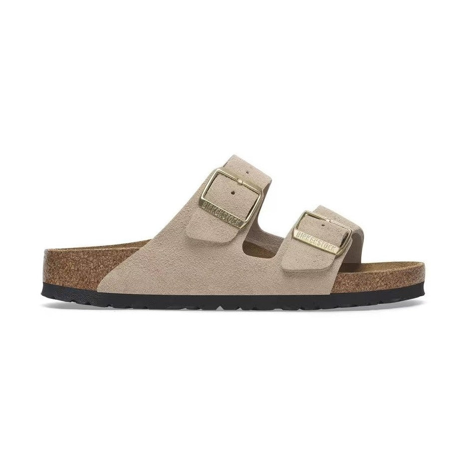 Pelle scamosciata flessibile che si adatta al piede Birkenstock Arizona donna
