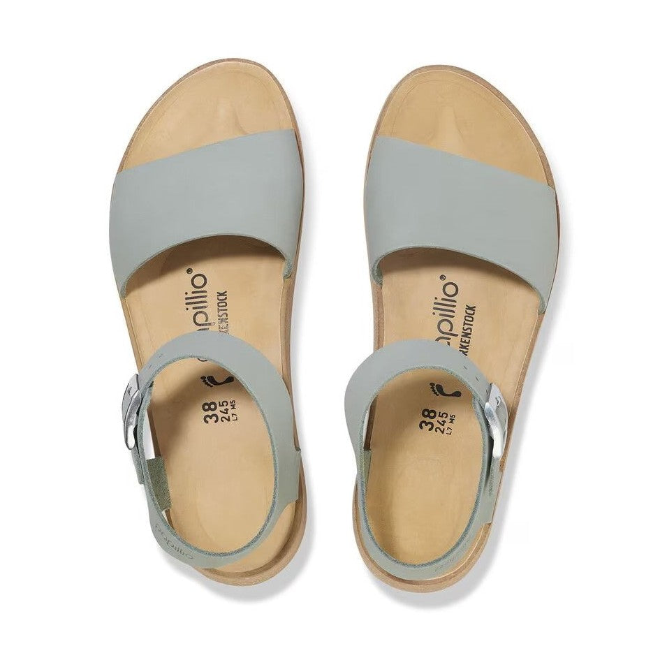 Coppia sandali Birkenstock Glenda donna pelle Nubuck con zeppa Papillio Made in Germany