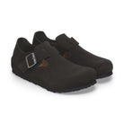 Fibbia laterale regolabile e taglio vivo su pelle scamosciata Birkenstock London