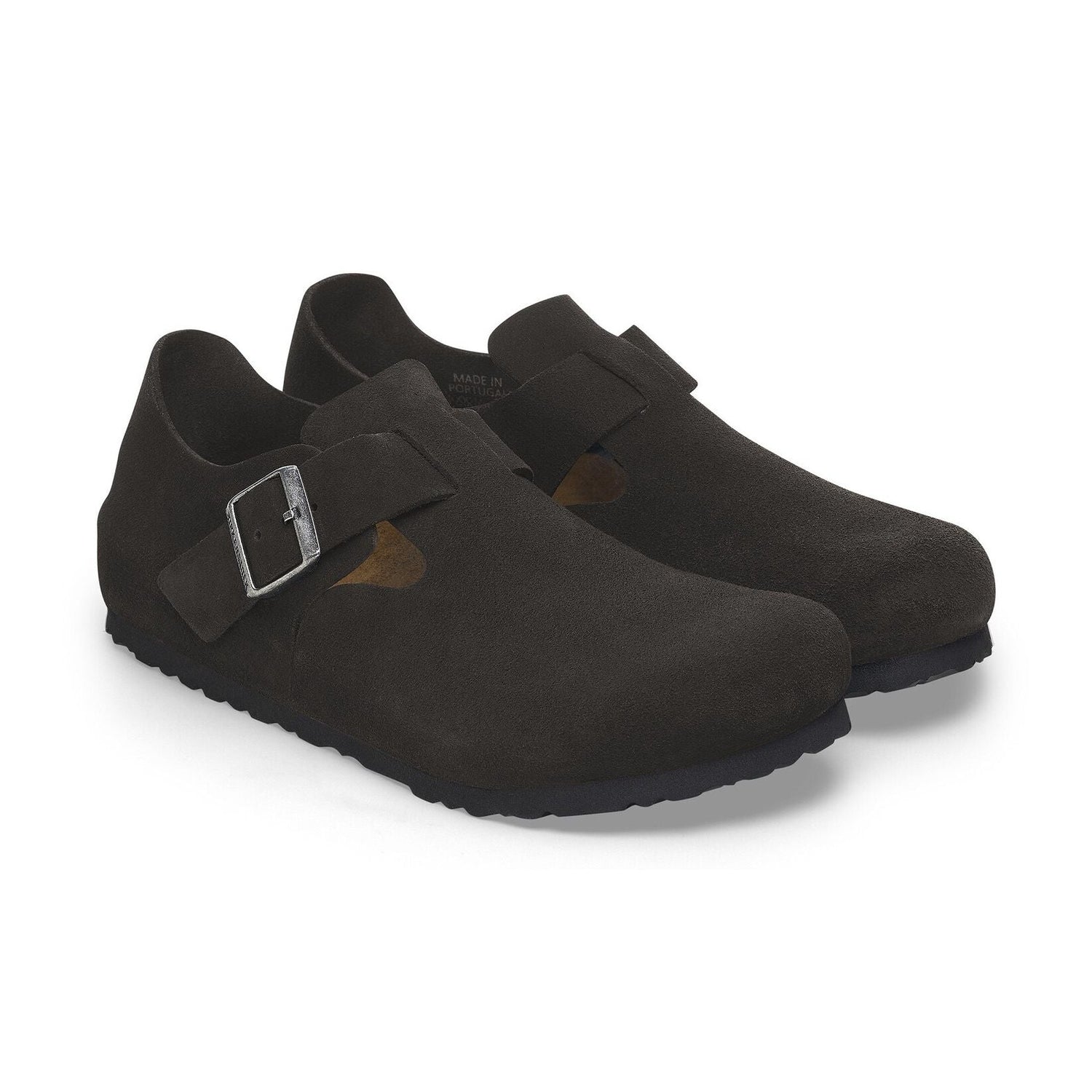 Fibbia laterale regolabile e taglio vivo su pelle scamosciata Birkenstock London