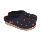 Haflinger Cuoricini Donna Sabot In Feltro Lana Cotta