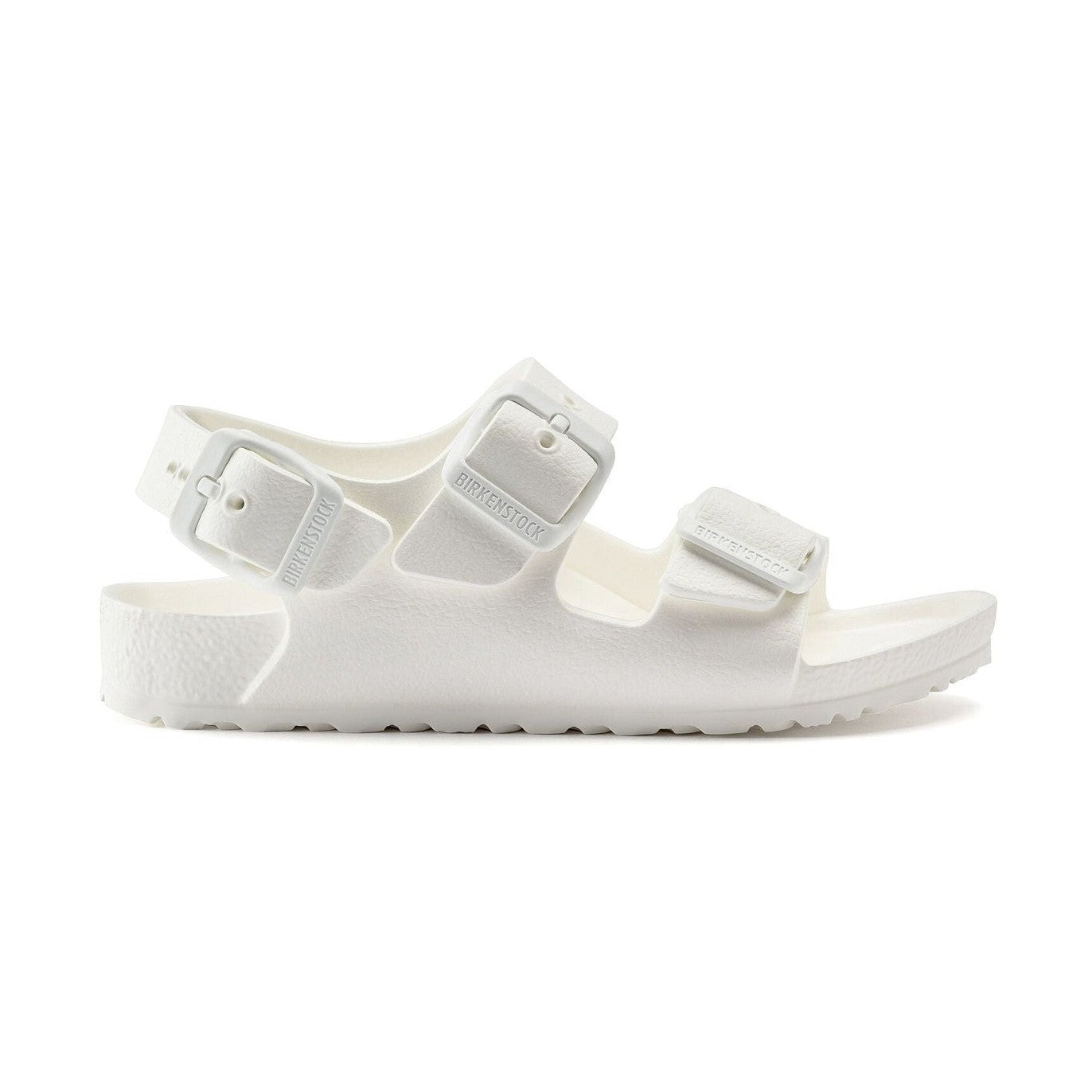 Sandalo Birkenstock Milano Kids EVA bambino impermeabile in gomma con cinturino tallone vista laterale