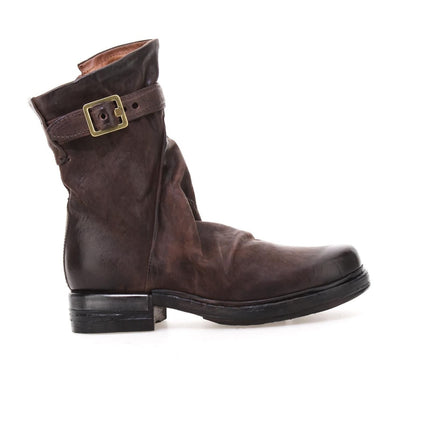 A.S.98 Anais stivaletto pelle vintage con vista laterale e fibbia metallica