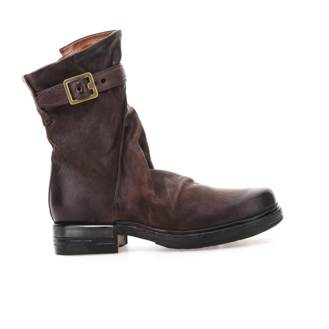 A.S.98 Anais stivaletto pelle vintage con vista laterale e fibbia metallica