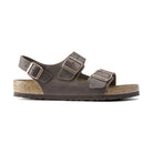 Sandalo Birkenstock Milano unisex in pelle naturale liscia tre fasce vista laterale