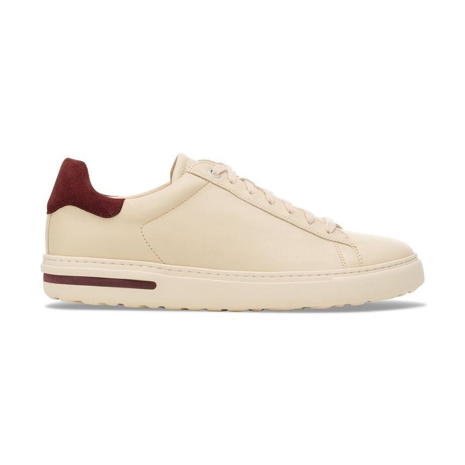 Sneaker Birkenstock Bend Low donna in pelle crema dettaglio tallone bordeaux vista laterale
