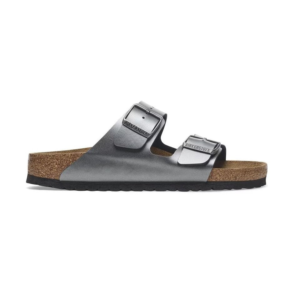 Sandalo Birkenstock Arizona Donna in Birko-Flor fotografato di tre quarti per evidenziare il design iconico.