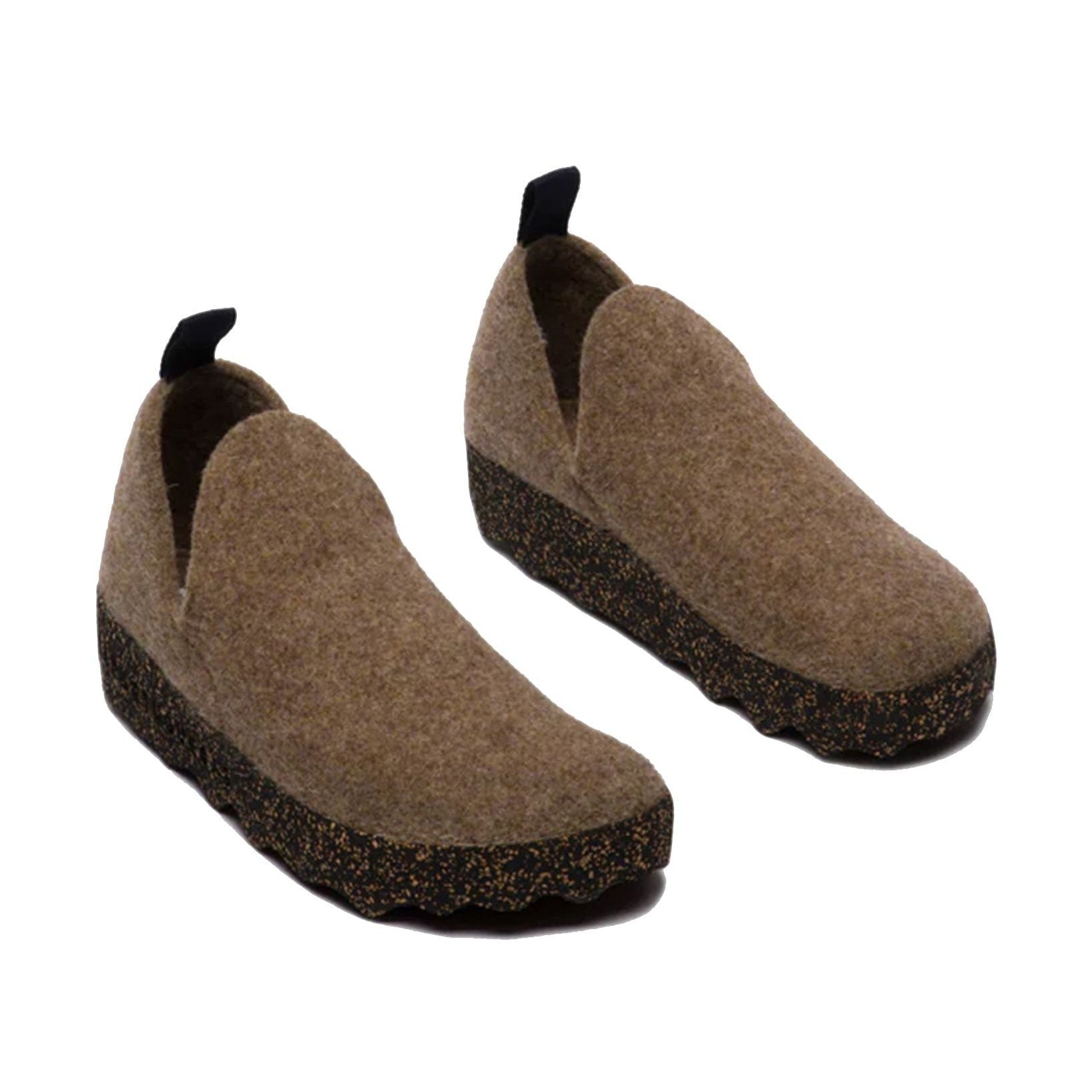 Asportuguesas City scarpa slip-on unisex in feltro di lana — vista posteriore calzata al piede