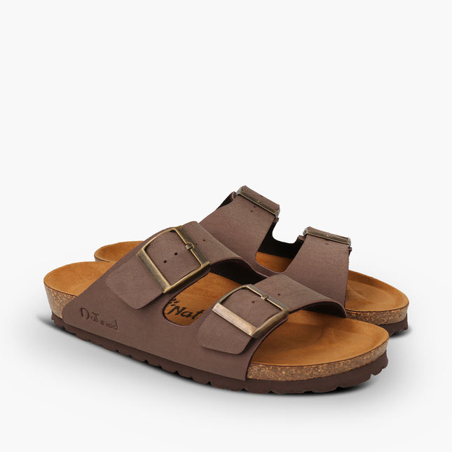 CH05 MICROFASER - Sandalo a due fasce in microfibra con cinturino regolabile da donna NATUNED