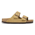 Texture morbida pelle scamosciata naturale sandalo Birkenstock Arizona donna