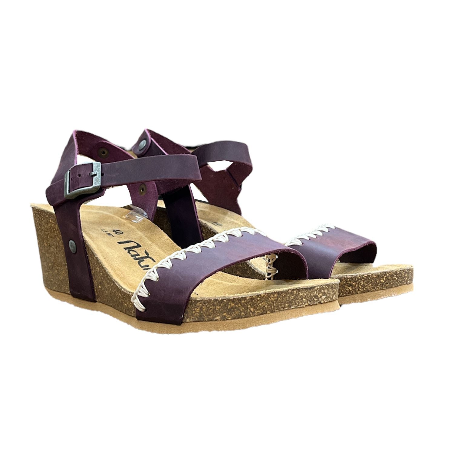 CH19 - Sandalo a fascia larga con cinturino regolabile e zeppa da donna plantare in lattice anatomico comfort