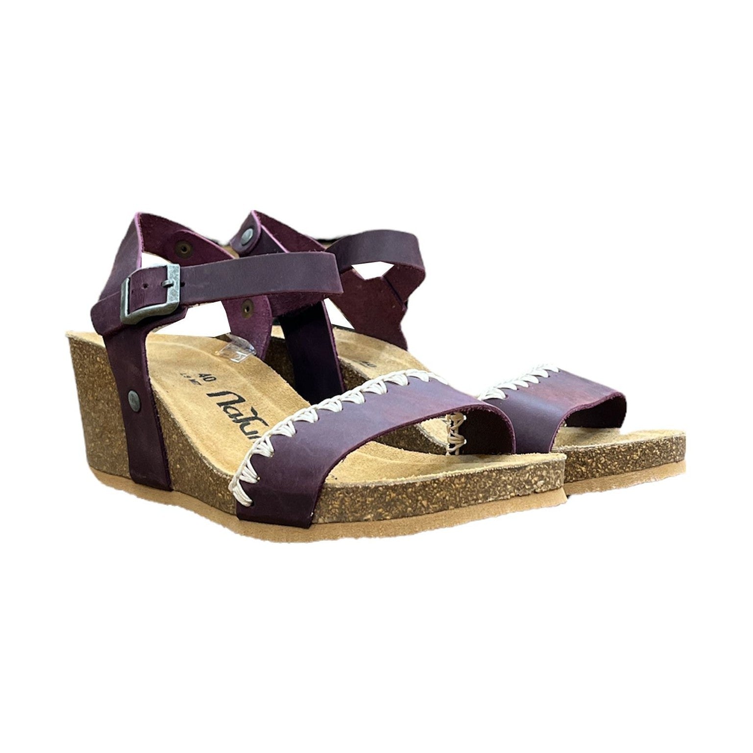 CH19 - Sandalo a fascia larga con cinturino regolabile e zeppa da donna plantare in lattice anatomico comfort
