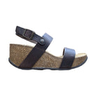 CH22 - Sandalo a fasce con cinturini regolabili e zeppa da donna NATUNED plantare in lattice anatomico comfort