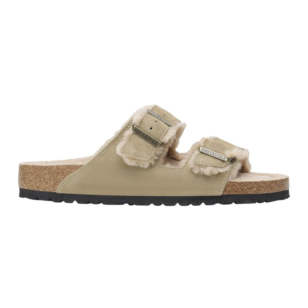 Sandalo Birkenstock Arizona Shearling unisex pelle scamosciata pelliccia Made in Germany