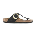 Infradito Birkenstock Gizeh Big Buckle donna in pelle Nubuck con maxi fibbia elegante vista laterale