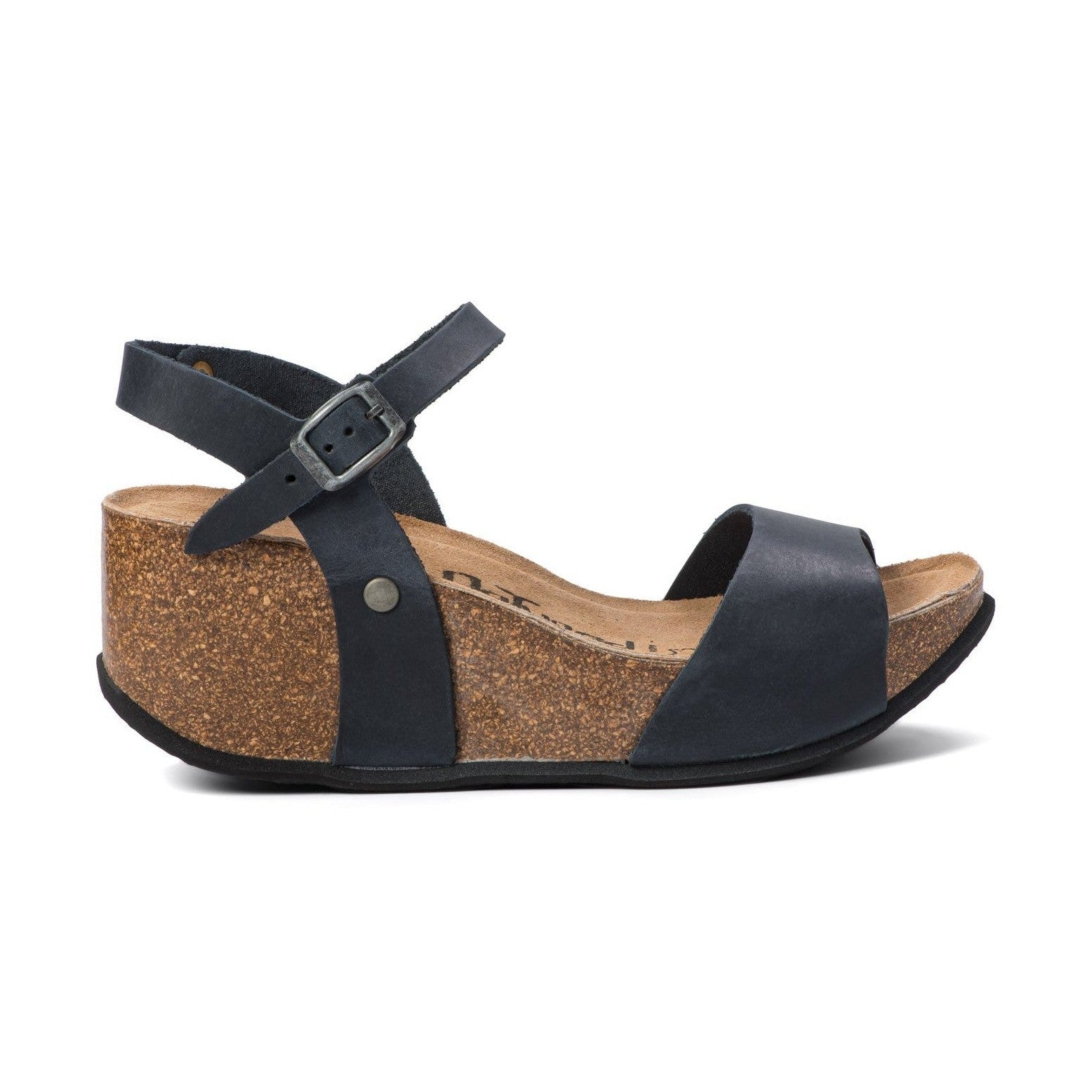 CH10 - NATUNED Sandalo a fascia larga con cinturino regolabile e zeppa da donna plantare in lattice anatomico comfort