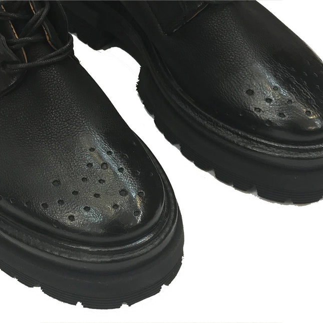 A.S.98 A59111 Donna Scarpa In Pelle Artigianale Vintage con profilo morbido e punta arrotondata