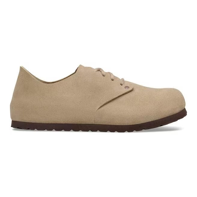 Scarpa Birkenstock Maine unisex stringata in pelle scamosciata morbida con lacci vista laterale