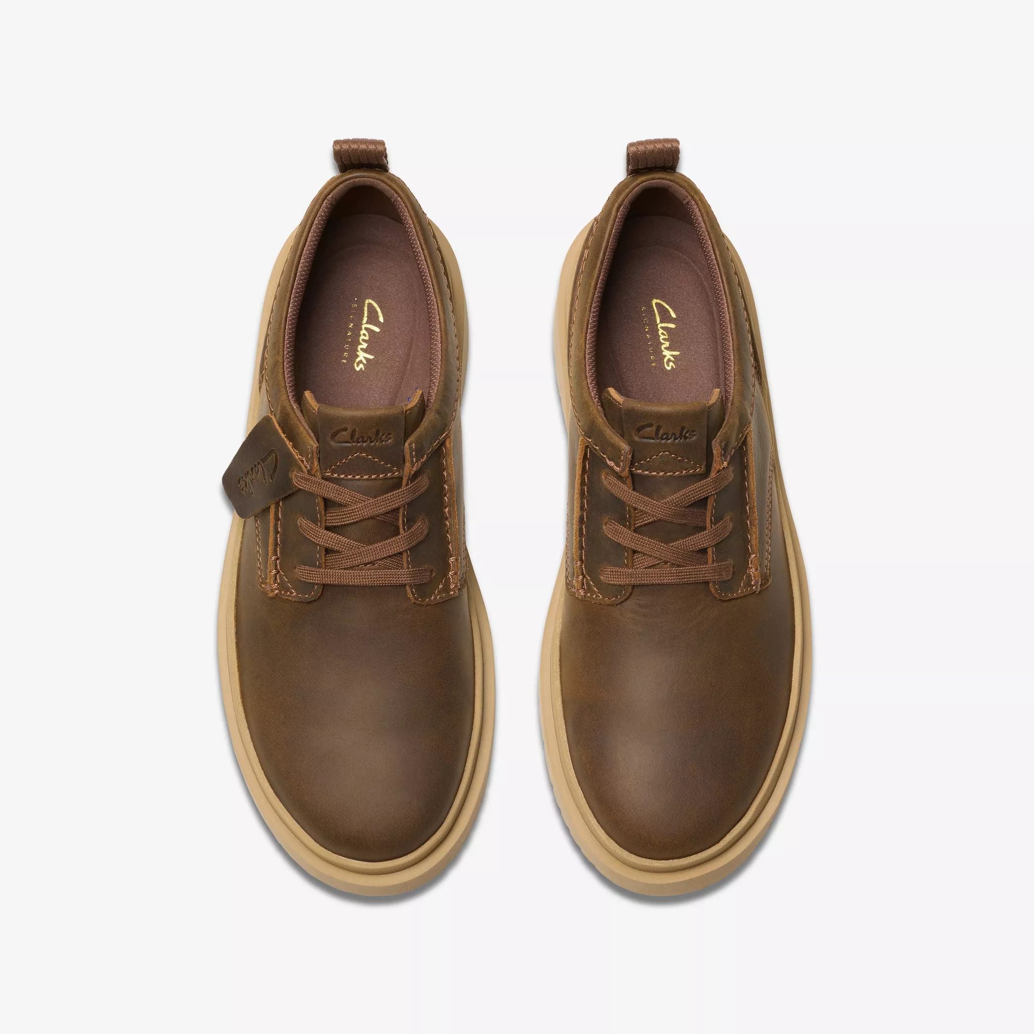 Clarks Polden Lace Uomo Scarpa Stringata Pelle Cerata Comfort