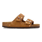 Sandalo Birkenstock Arizona Rivet donna in pelle scamosciata cuoio vista laterale