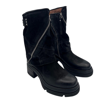 A.S.98 A89228 Donna Stivaletto In Pelle Con Borchiette