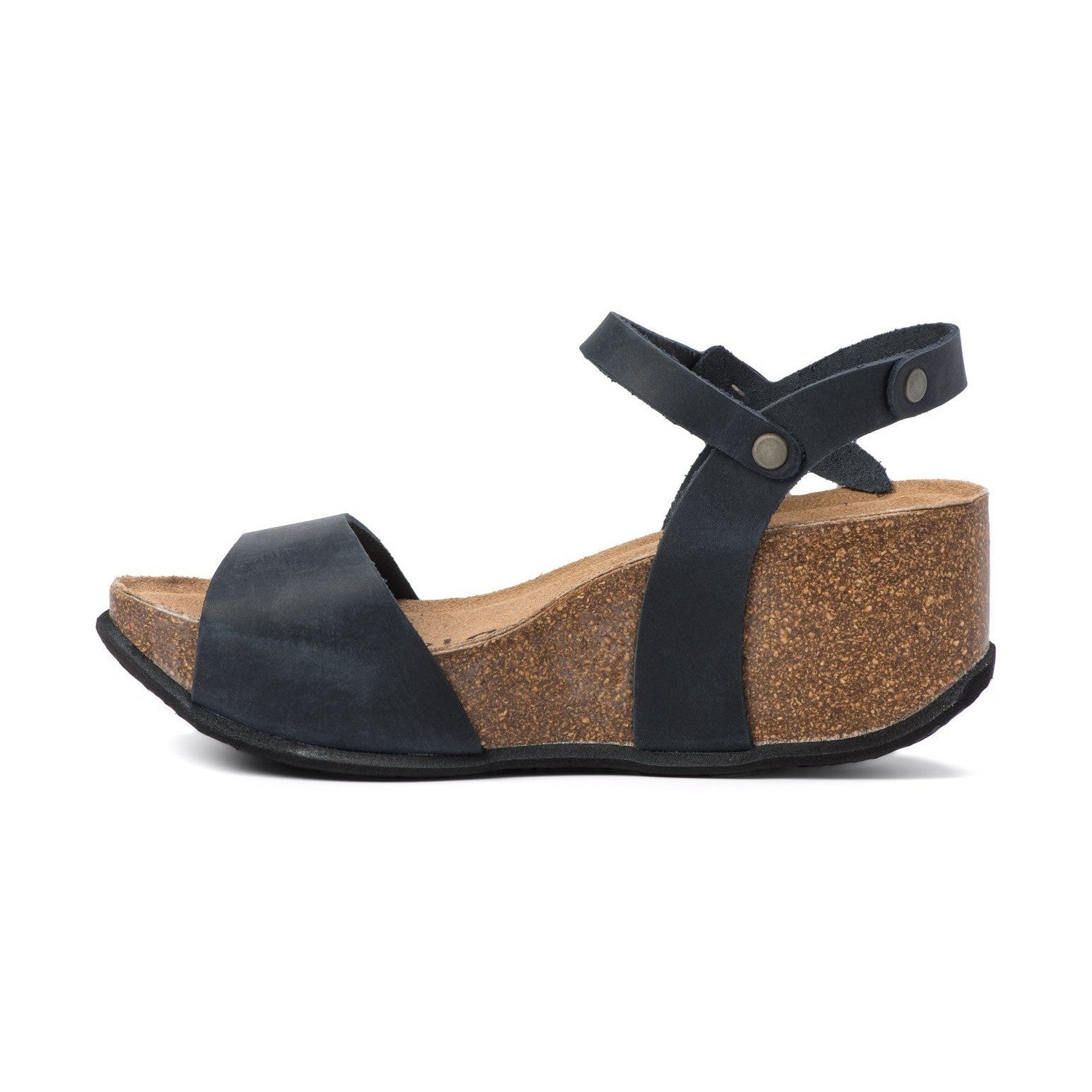 CH10 - NATUNED Sandalo a fascia larga con cinturino regolabile e zeppa da donna plantare in lattice anatomico comfort