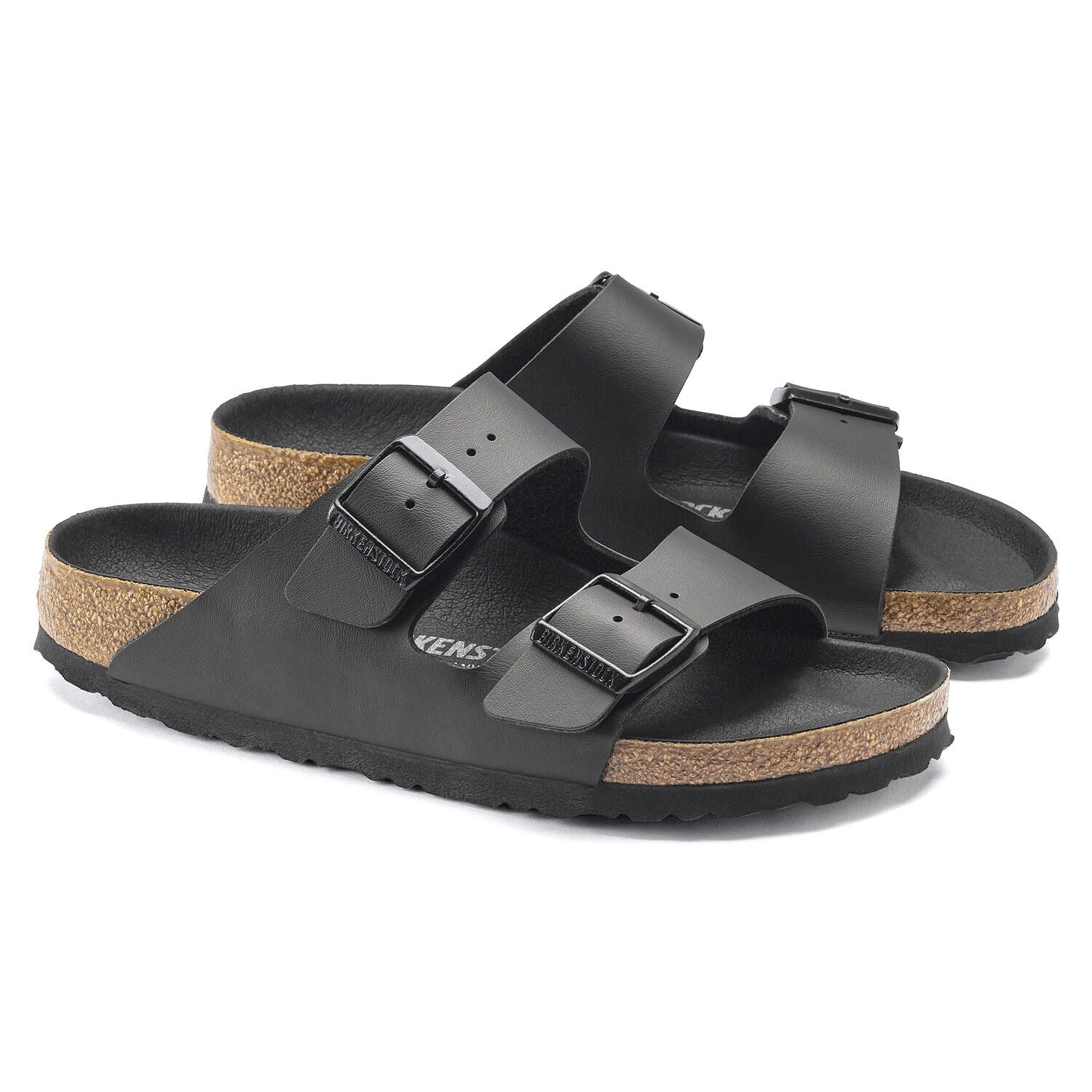 Vista zenitale dei sandali Birkenstock Arizona Donna che mostra la forma anatomica rispettosa della salute del piede.
