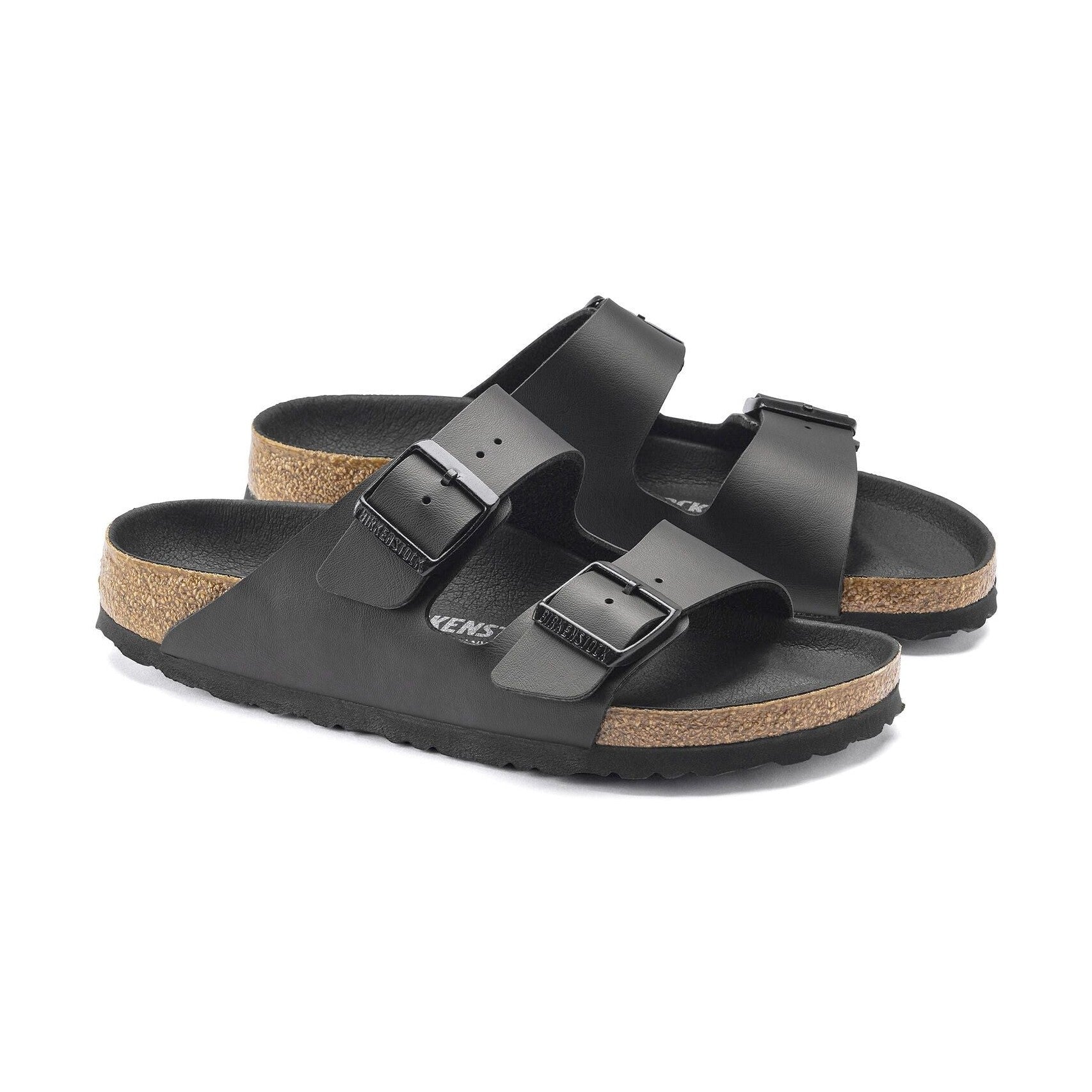Vista zenitale dei sandali Birkenstock Arizona Donna che mostra la forma anatomica rispettosa della salute del piede.
