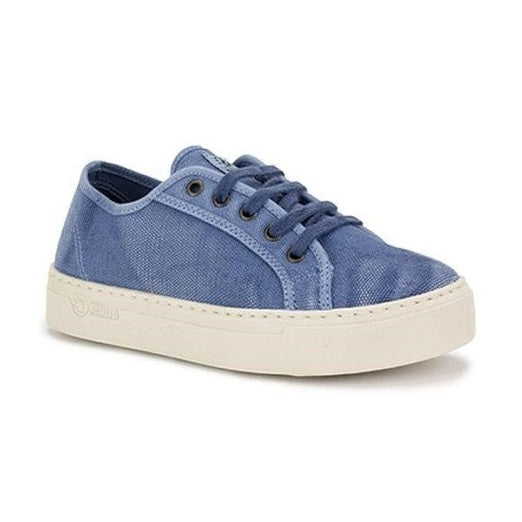 Sneaker platform Natural World Old Gavi donna in cotone finitura vintage Old con zeppa 3 cm vista laterale