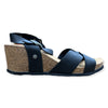 CH24 -  Sandalo a fasce con cinturini regolabili e zeppa da donna NATUNED  plantare in lattice anatomico comfort