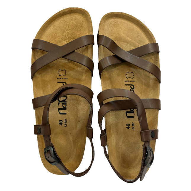 CH14 Sandalo a fasce incrociate da donna NATUNED  con cinturino regolabile alla caviglia eplantare in lattice anatomico comfort