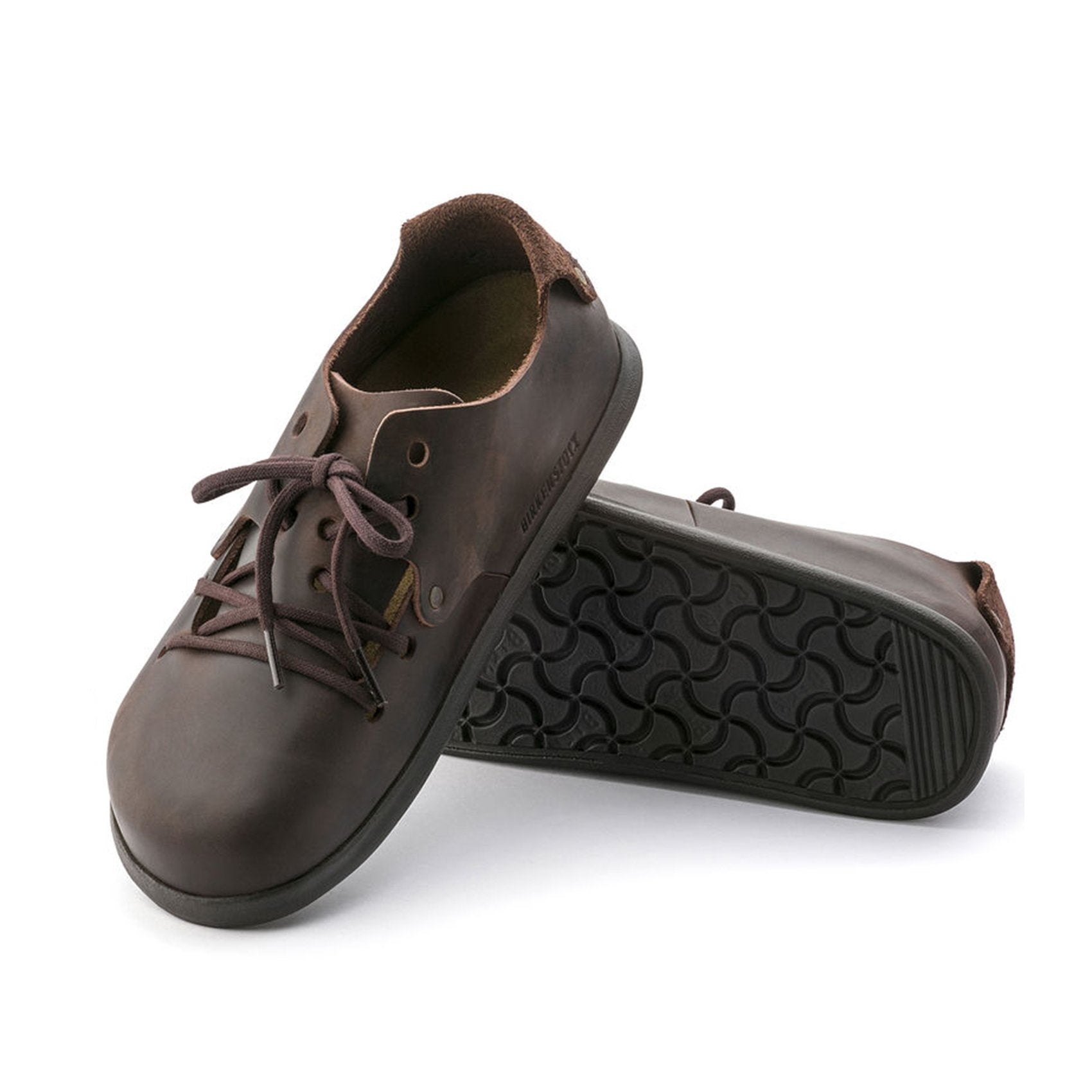 Pelle nabuk oliata extra spessa con finitura cimosa aperta Birkenstock Montana
