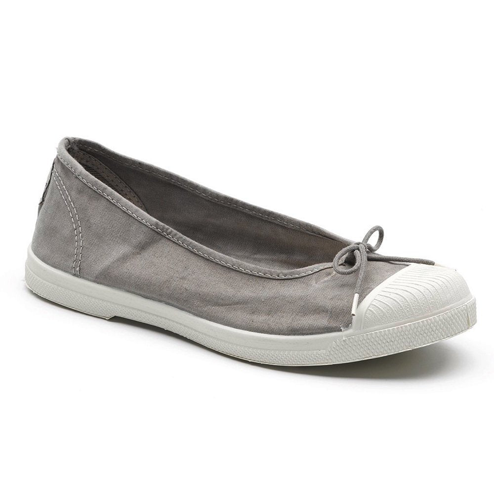 Ballerina Natural World Old Elysian donna dettaglio tomaia cotone biologico finitura Old