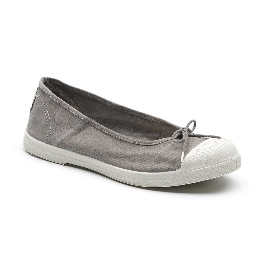 Ballerina Natural World Old Elysian donna dettaglio tomaia cotone biologico finitura Old