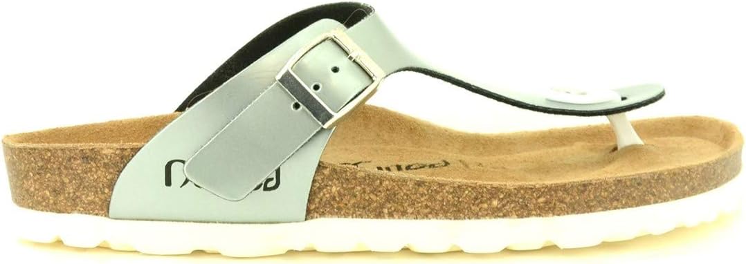 CH08 BIO Sandalo infradito con cinturino regolabile da donna NATUNED  plantare in lattice anatomico comfort