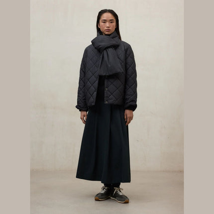 Ecoalf Geres Jacket Women Black — back view showing relaxed oversized cut