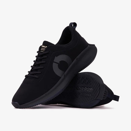 ECOALF Verona Trainers Uomo black primo piano cuciture e logo su tomaia vegan