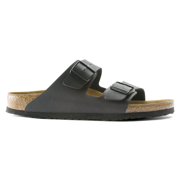 Birkenstock Arizona Classic Unisex sandali in Birko-Flor nero con doppia fascia regolabile.
