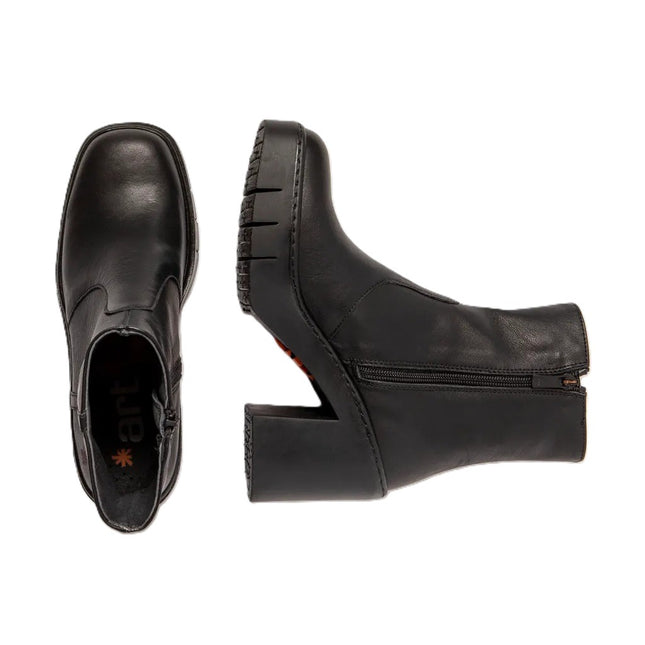 Stivaletto donna Berna ART in pelle naturale con zip laterale