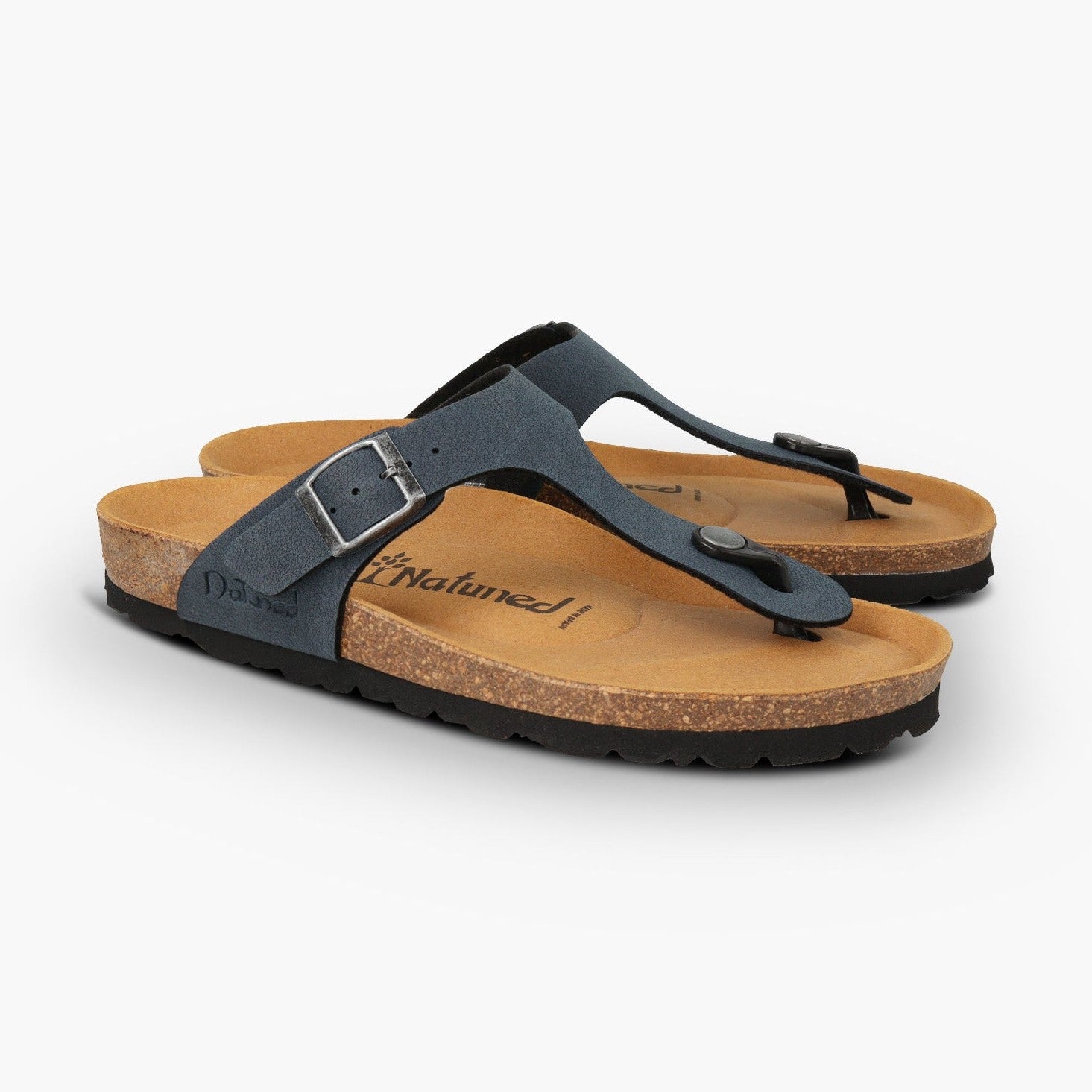 CH08 MICROFASER - Sandalo infradito con cinturino regolabile da donna e da uomo NATUNED plantare in lattice anatomico comfort