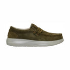 HeyDude Wally Comf Suede uomo mostrata in una vista prospettica elegante.