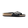 Sandalo Birkenstock Madrid Big Buckle donna in pelle nabuk oliata vista laterale