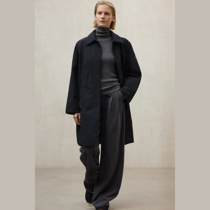 Ecoalf Musa Onion Jacket Women — front view with snap buttons and hip length