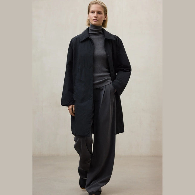 Ecoalf Musa Onion Jacket Women — front view with snap buttons and hip length