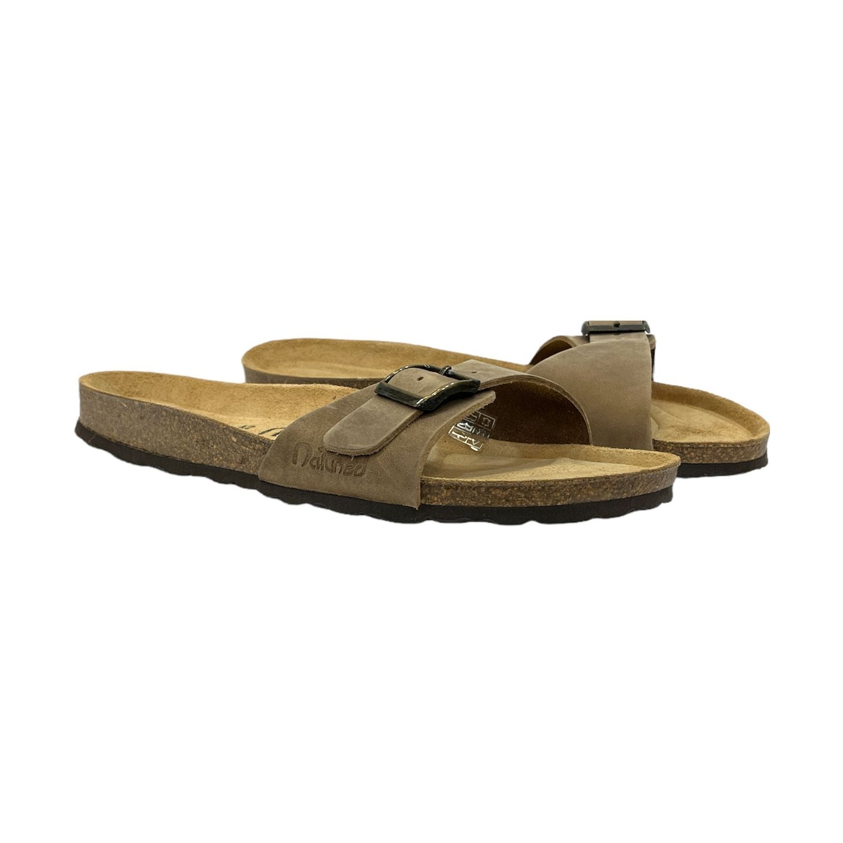 CH17-CUOIO Sandalo a fascia larga da donna e da uomo NATUNED con fibbia regolabile plantare in lattice anatomico comfort