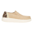 Mocassino da donna HeyDude Wendy Rise Animal in tela beige con dettagli animalier.