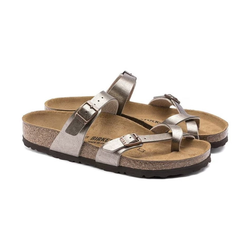 Bordo in sughero naturale e lattice sandalo infradito Birkenstock Mayari donna