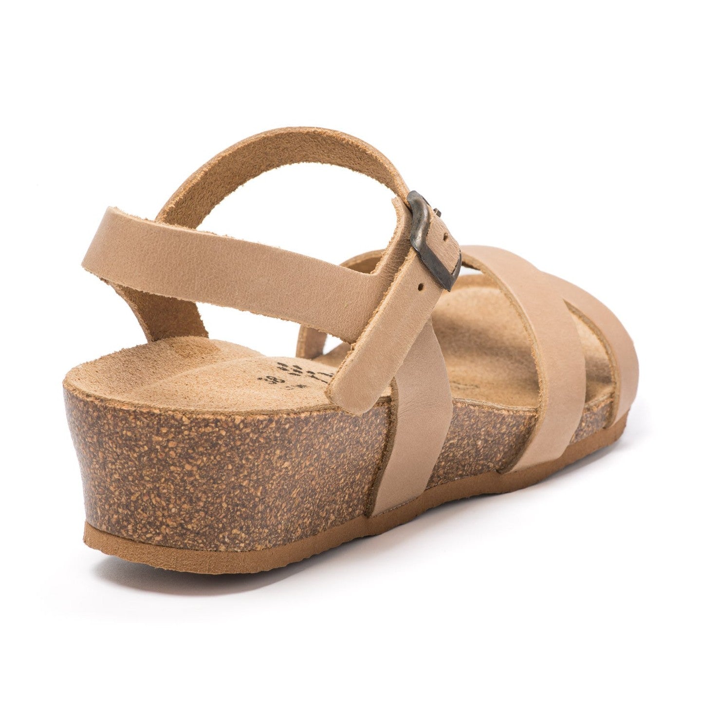 CH11 Sandalo a fasce incrociate con cinturini regolabili e zeppa da donna NATUNED plantare in lattice anatomico comfort